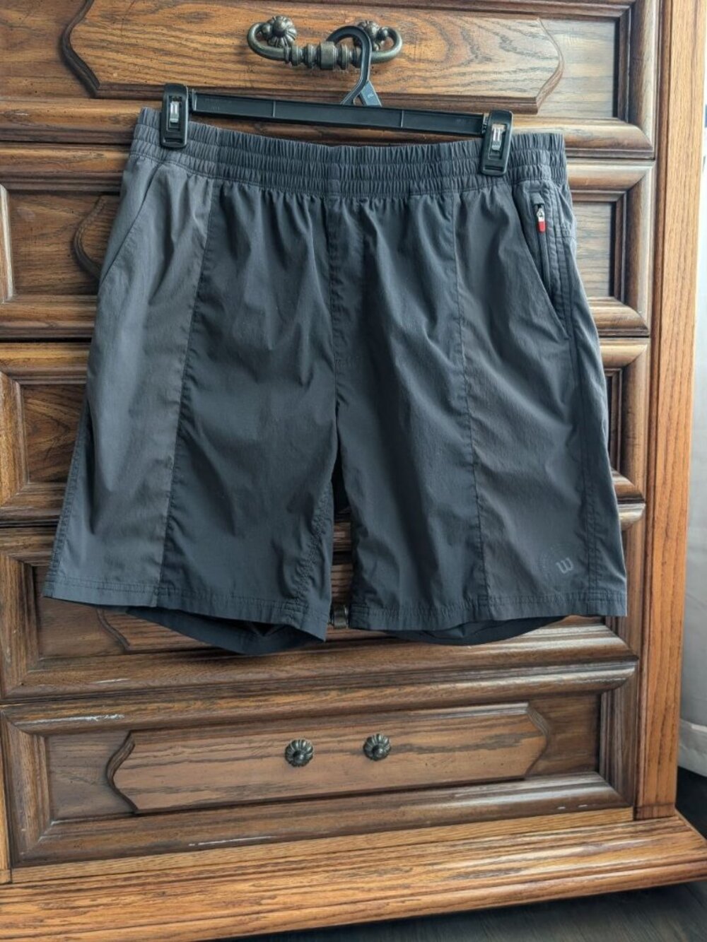 Wilson Shorts Men Elastic Black Gray Size XL